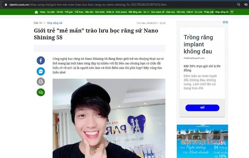 nghệ sĩ bọc răng sứ tại Nha Khoa Paris trên báo dantri nghệ sĩ bọc răng sứ tại Nha Khoa Paris trên báo dantri