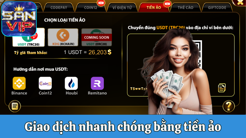 Giao dịch nhanh chóng bằng tiền ảo